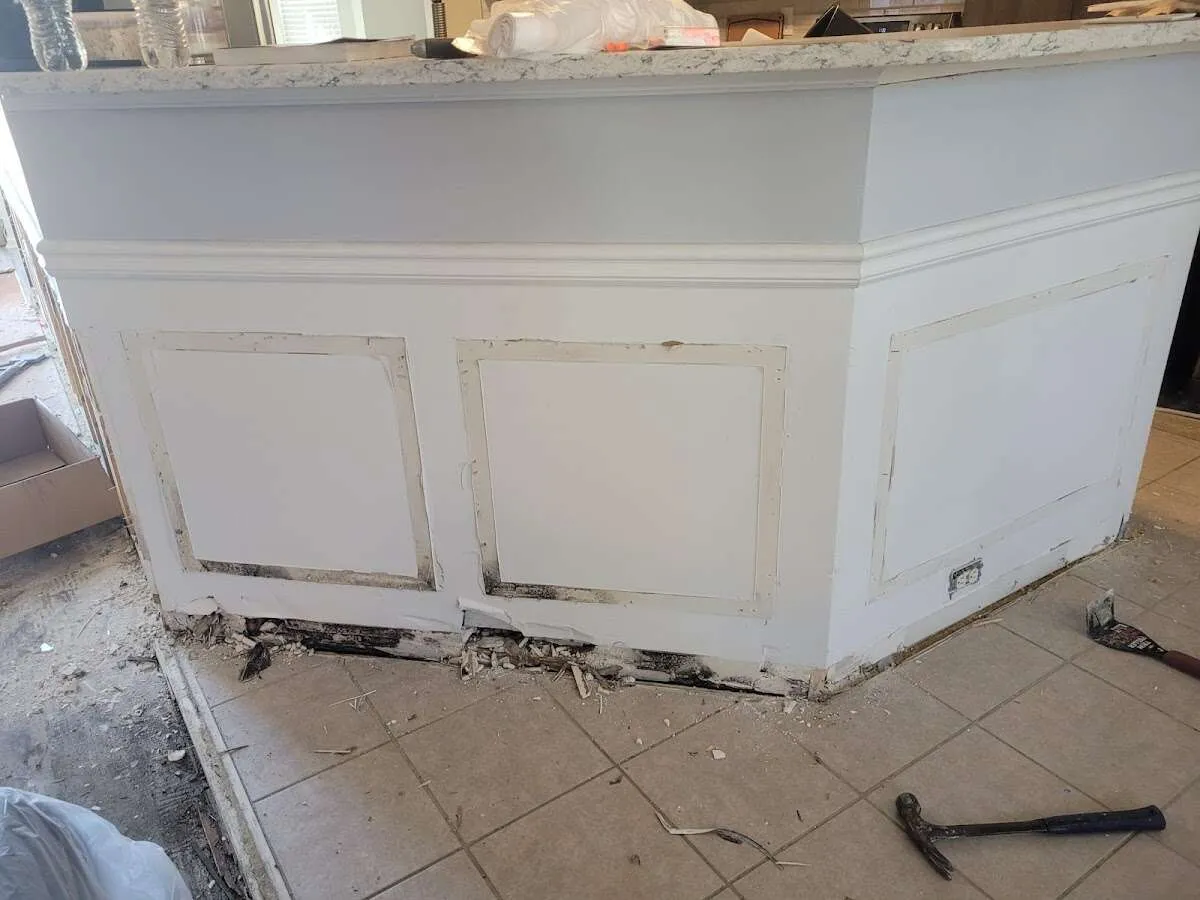 Water damage and mold on kitchen during Storm Damage Restoration in Calumet Park